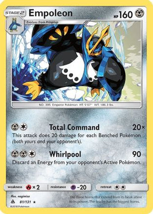 Empoleon 081/131  - Reverse Holofoil SM  Forbidden Light - Holo Rare