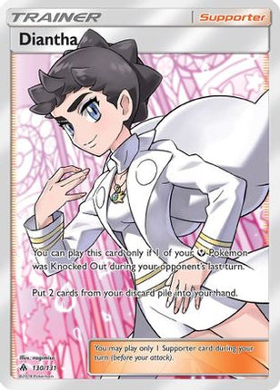 Diantha (Full Art) 130  - Holofoil SM  Forbidden Light - Ultra Rare