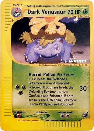 Dark Venusaur - 7 [Winner]/009  Best of Promos - Promo