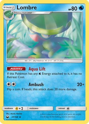 Lombre 037/168  - Reverse Holofoil SM  Celestial Storm - Uncommon
