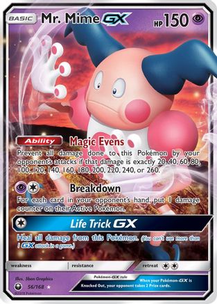 Mr. Mime GX 056/168  - Holofoil SM  Celestial Storm - Ultra Rare