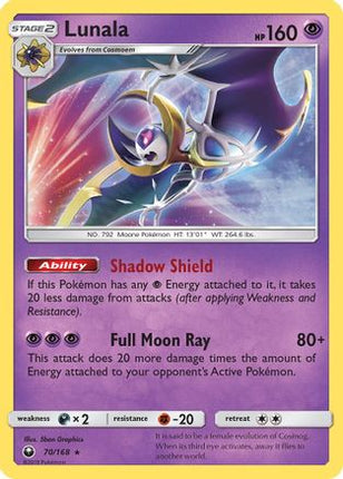 Lunala/168  - Holofoil SM  Celestial Storm - Holo Rare