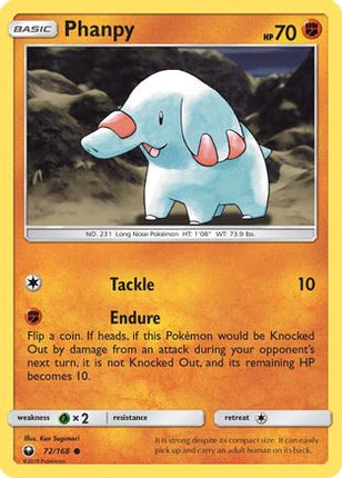 Phanpy 072/168  - Reverse Holofoil SM  Celestial Storm - Common