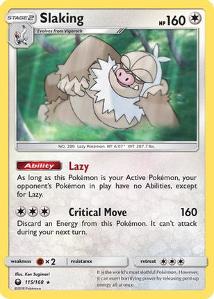 Slaking/168  - Holofoil SM  Celestial Storm - Holo Rare