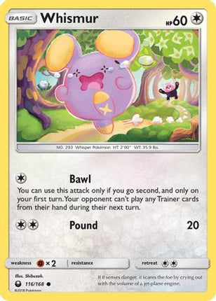 Whismur (116) 116/168  - Reverse Holofoil SM  Celestial Storm - Common