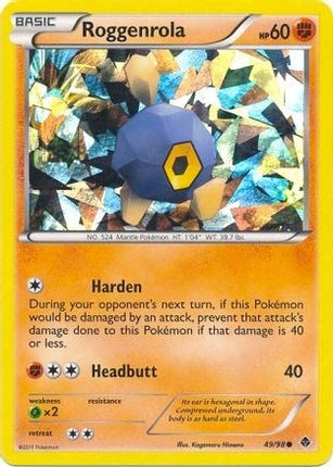 Roggenrola - 49/98 (Cracked Ice Holo)/098  - Holofoil Blister Exclusives - Promo