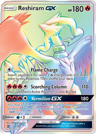 Reshiram GX (Secret) 071  - Holofoil Dragon Majesty - Secret Rare