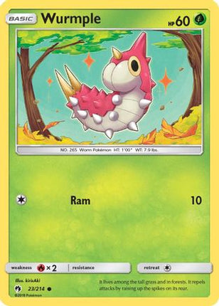 Wurmple (23) 023/214  - Reverse Holofoil SM  Lost Thunder - Common