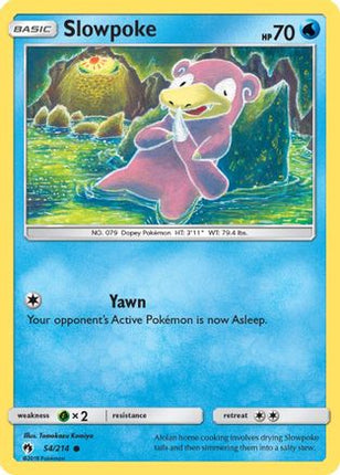 Slowpoke 054/214  - Reverse Holofoil SM  Lost Thunder - Common