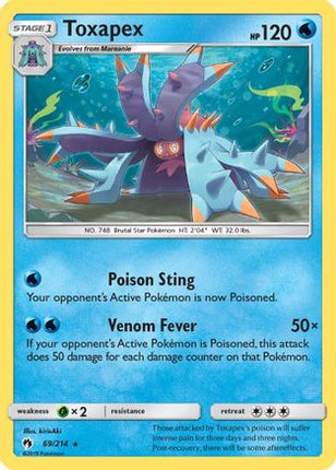 Toxapex/214  - Reverse Holofoil SM  Lost Thunder - Rare