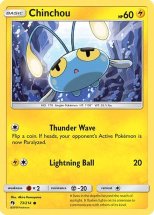 Chinchou/214  - Reverse Holofoil SM  Lost Thunder - Common