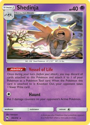 Shedinja 095/214  - Reverse Holofoil SM  Lost Thunder - Rare