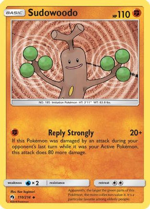 Sudowoodo 110/214  - Reverse Holofoil SM  Lost Thunder - Uncommon