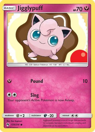 Jigglypuff 133/214  SM  Lost Thunder - Common