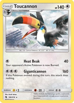 Toucannon/214  - Reverse Holofoil SM  Lost Thunder - Rare