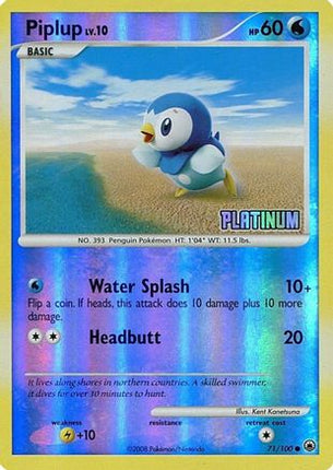 Piplup 071/100  - Reverse Holofoil Burger King Promos - Promo