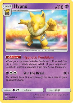 Hypno/214  SM  Unbroken Bonds - Rare
