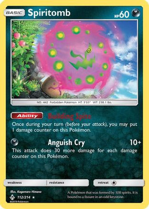 Spiritomb 112/214  - Reverse Holofoil SM  Unbroken Bonds - Holo Rare