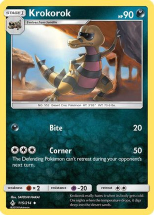 Krokorok/214  - Reverse Holofoil SM  Unbroken Bonds - Uncommon