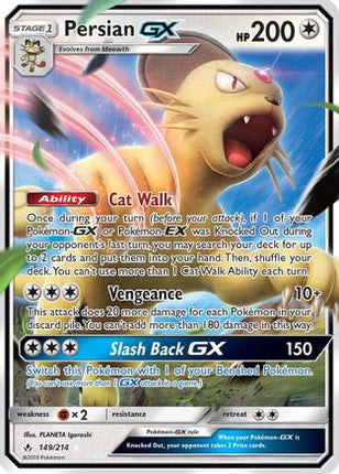 Persian GX 149/214  - Holofoil SM  Unbroken Bonds - Ultra Rare