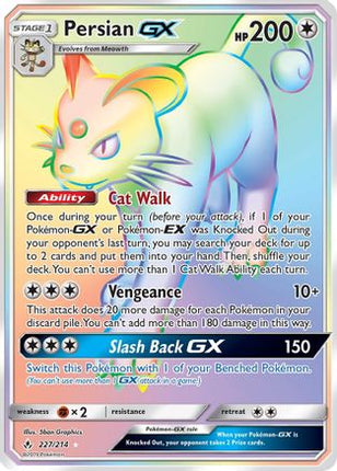 Persian GX (Secret) 227  - Holofoil SM  Unbroken Bonds - Secret Rare
