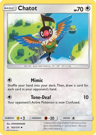 Chatot/214  - Reverse Holofoil SM  Unbroken Bonds - Uncommon