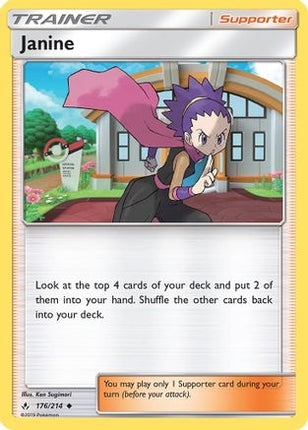 Janine 176/214  - Reverse Holofoil SM  Unbroken Bonds - Uncommon