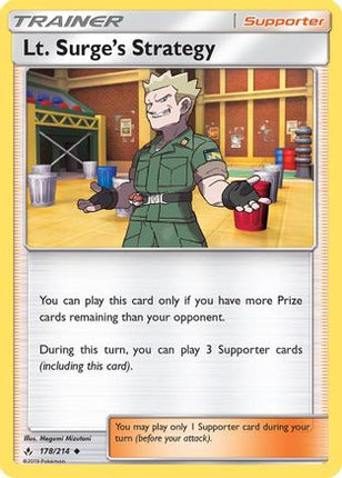 Lt. Surge's Strategy 178/214  - Reverse Holofoil SM  Unbroken Bonds - Uncommon