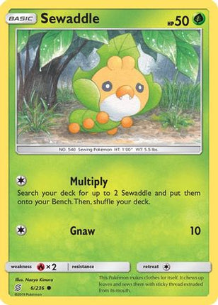 Sewaddle (6)/236  - Reverse Holofoil SM  Unified Minds - Common