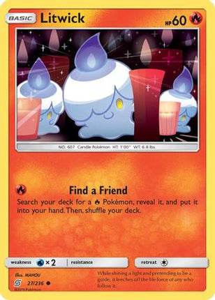 Litwick (27) 027/236  - Reverse Holofoil SM  Unified Minds - Common
