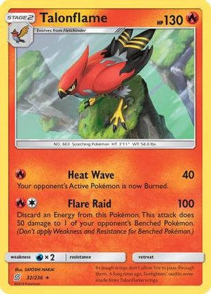 Talonflame/236  - Reverse Holofoil SM  Unified Minds - Rare
