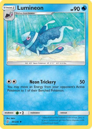 Lumineon/236  - Reverse Holofoil SM  Unified Minds - Uncommon
