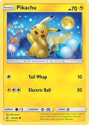 Pikachu (56) 056/236  - Reverse Holofoil SM  Unified Minds - Common