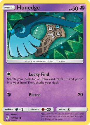 Honedge (92) 092/236  SM  Unified Minds - Common