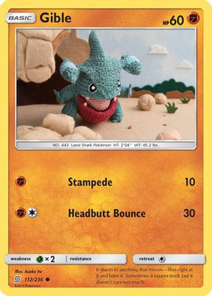 Gible 112/236  - Reverse Holofoil SM  Unified Minds - Common
