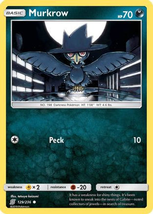Murkrow (129) 129/236  - Reverse Holofoil SM  Unified Minds - Common