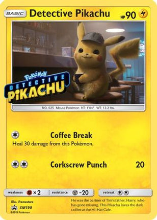 Detective Pikachu SM190  - Holofoil SM Promos - Promo