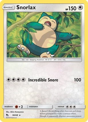 Snorlax 050/68  - Reverse Holofoil Hidden Fates - Rare