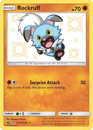 Rockruff SV23  - Holofoil Hidden Fates Shiny Vault - Shiny Holo Rare