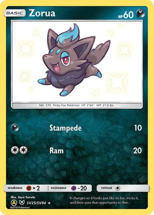 Zorua SV25  - Holofoil Hidden Fates Shiny Vault - Shiny Holo Rare