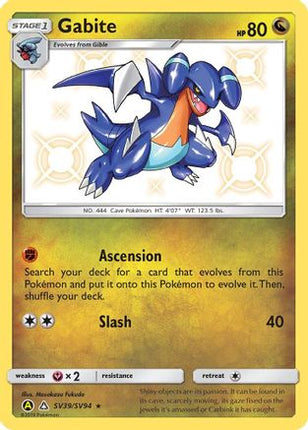 Gabite SV39  - Holofoil Hidden Fates Shiny Vault - Shiny Holo Rare