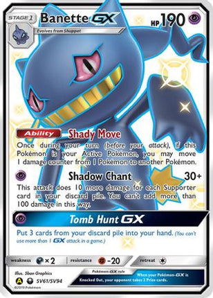 Banette GX SV61  - Holofoil Hidden Fates Shiny Vault - Shiny Holo Rare