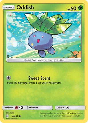 Oddish 002/236  - Reverse Holofoil SM  Cosmic Eclipse - Common