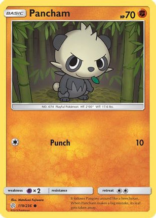 Pancham 119/236  - Reverse Holofoil SM  Cosmic Eclipse - Common
