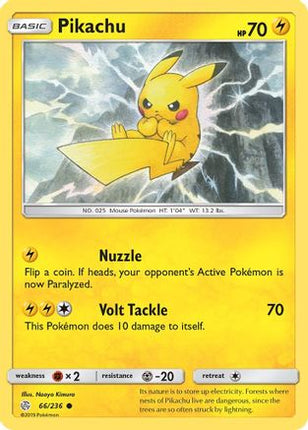 Pikachu 066  - Reverse Holofoil SM  Cosmic Eclipse - Common