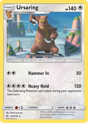 Ursaring/236  - Reverse Holofoil SM  Cosmic Eclipse - Rare