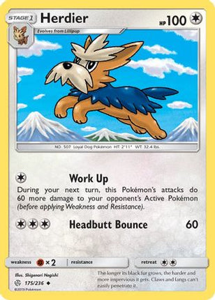 Herdier/236  - Reverse Holofoil SM  Cosmic Eclipse - Uncommon