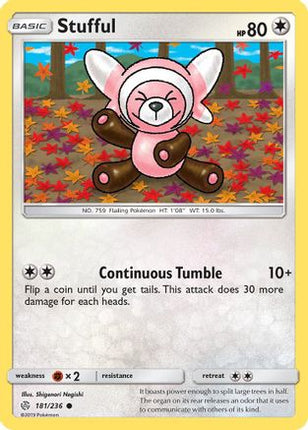 Stufful 181/236  - Reverse Holofoil SM  Cosmic Eclipse - Common