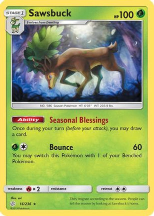 Sawsbuck/236  - Holofoil SM  Cosmic Eclipse - Holo Rare