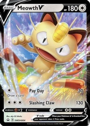 Meowth V SWSH004/307  - Holofoil SWSH Sword & Shield Promo Cards - Promo
